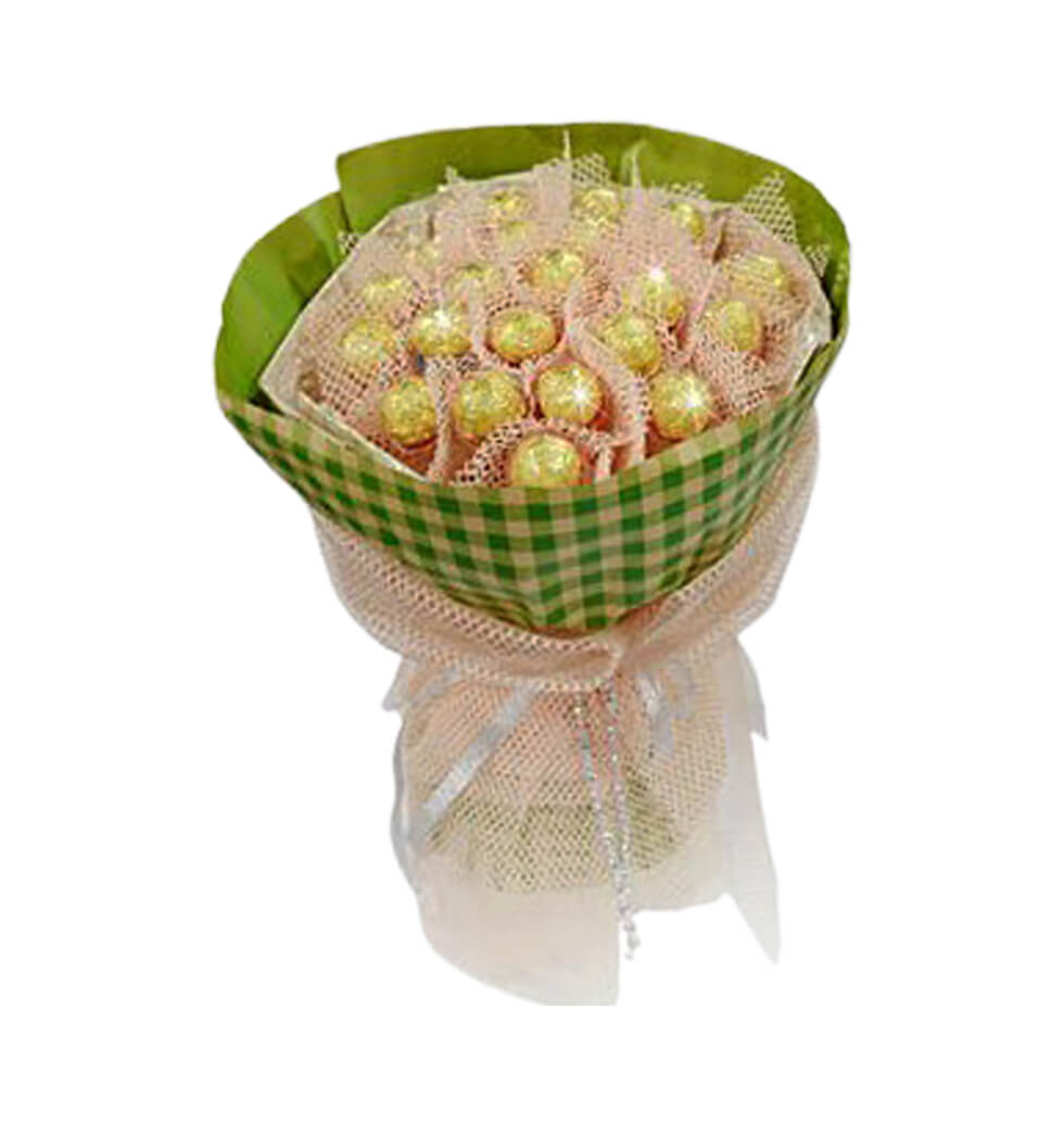 Give someone a bouquet of wrapped Ferrero Rochers ...