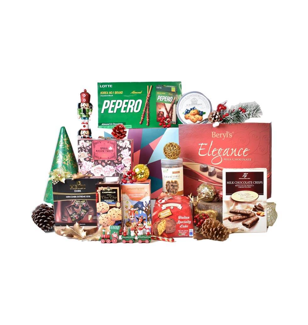 Premium Assortment Of Wine And Baked Goodies Fro Christmas