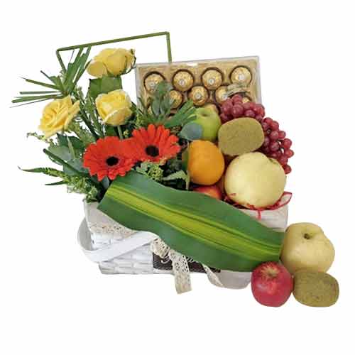 Exotic Silver Collection Fruits Assortments Basket