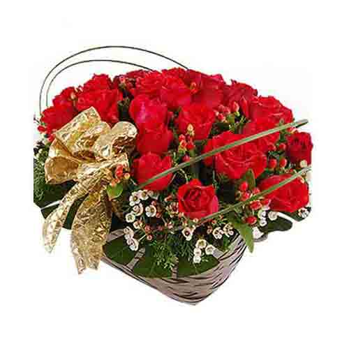 Arrangement of 36 Stalks of Red Roses , Berries an......  to Bagan Serai
