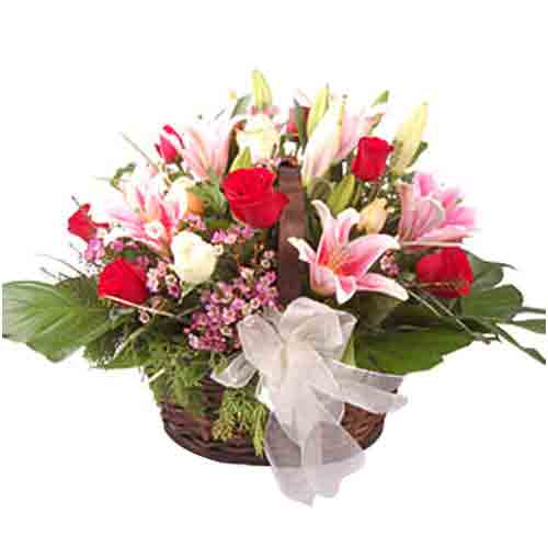 Beauties in a basket. Roses, Stargazers and Barbad......  to Butterworth