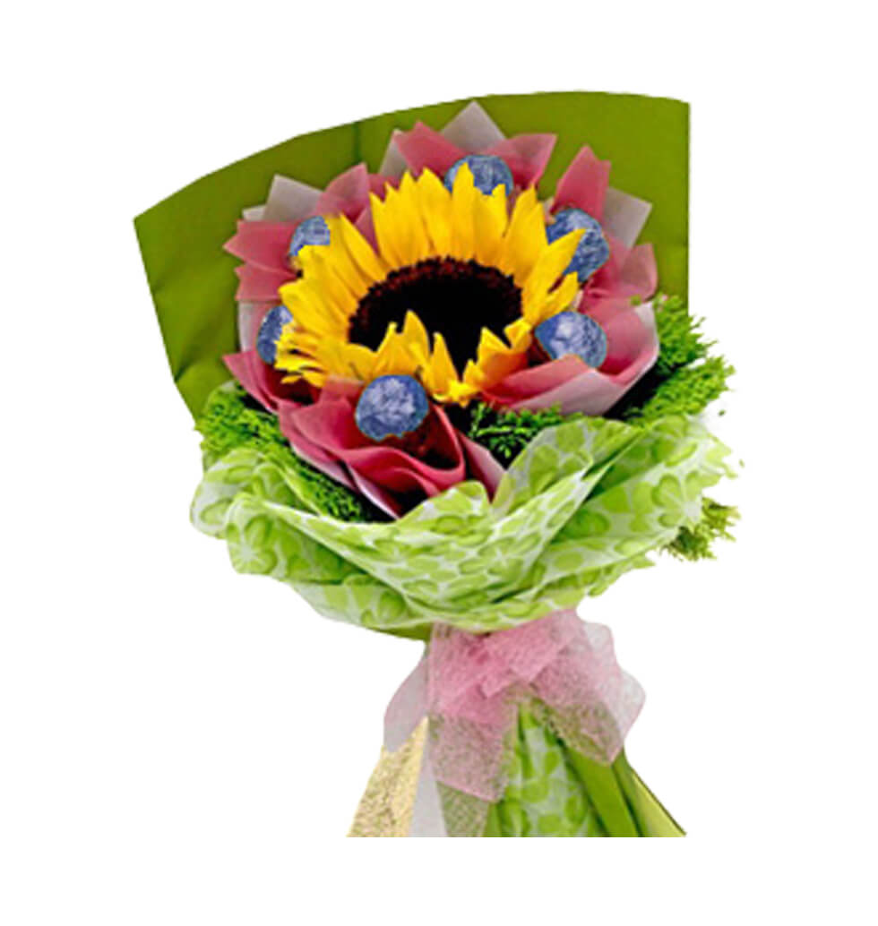 Your thoughtful gift of a lovely Sunflower with Go......  to Ayer Keroh