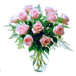 Delicate pink bouquet from 12 roses....