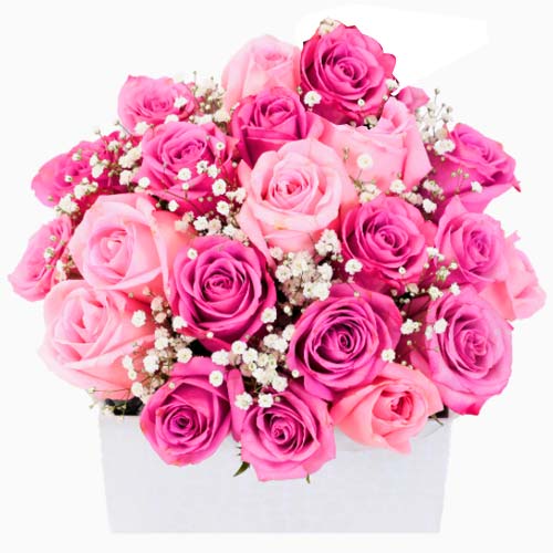 Dreamy Floral Basket of Colorful Roses