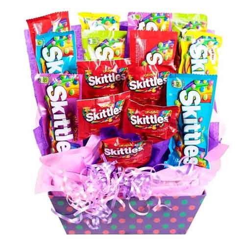 Earn appreciation for sending this Enigmatic 15 Skittles Package Bouquet to your...
