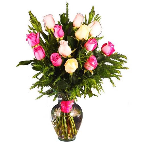 Order this Breathtaking Happy Blooms Flower Vase f......  to Huixtla