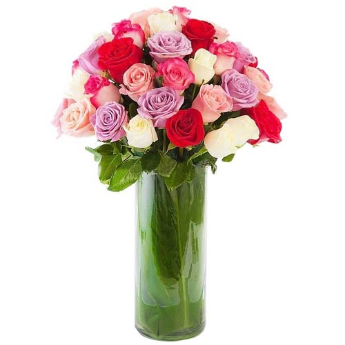 Graceful Pastel Color Roses Bouquet