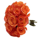 Dazzling Delicately Designed Bouquet of 12 Orange Roses