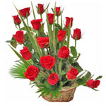 Beautiful Heart Winning Flower Basket of 18 Red Roses