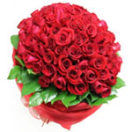 Blushing Red Desire Flower Bouquet of 100 Red Roses