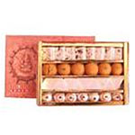 Delectable Golden Gift Box of 1 Kg Assorted Sweet from Angan Sweets