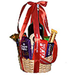 Highly Enjoyable Wine Chocolate N Snacks Gift Basket