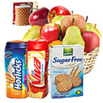 Carefully-Selected Assorted Fresh Fruits Basket with Lot More