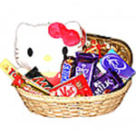 Provocative Crowd Pleaser Gift Basket of Chocolates N Teddy Bear
