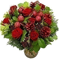 New Year bouquet red mixed