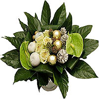 Christmas bouquet black white modern