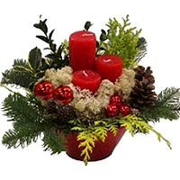 Red New Year arrangement with us online for sale i...