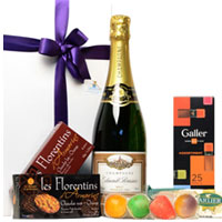 One-of-a-Kind Smart Connoisseur Gourmet Hamper of Champagne and Goodies