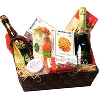Pretty Snack Time Gourmet Gift Basket with Beer