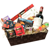 Brilliant Winter Warmer Goodies N Red Wine Gift Basket