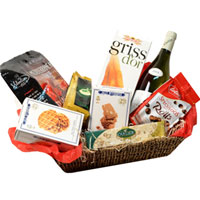 Graceful Connoisseur Gourmet Gift Basket with Wine<br>