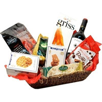 Thrilling Winters Warmth Gift Basket with Wine