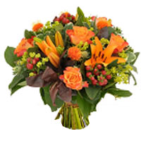 Lovely bouquet of deep orange tones and beautiful ...