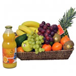 Exotic Basket of 6 Kg Fresh Fruits and Oxfam Fair Trade juice