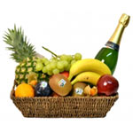 Mixed Fresh Fruits 4.2 Kg. and a Grand Cru Champagne in Basket