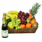 Edible 6 Kg. Fruit Basket with Small Champagne