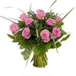 Bouquet of beautiful pink roses with assorted greenery....