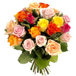 Brilliant Merry Mix Bouquet of 20 Mixed Roses