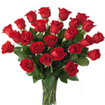 Delightful 20 Red Roses Bouquet with Leaf Material