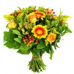 Blushing Yellow and Orange Color Flower Bouquet