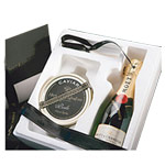 Textured Gift Box of Caviar with Champagne