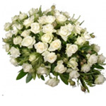 Luminous Wistfully Serene Drop Shape White Roses Arrangement