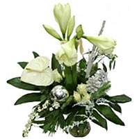 White modern New Year bouquet is a beautiful modern New Year bouquet of white fl...