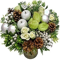 Silver modern New Year bouquet is a beautiful silver standard modern New Year bo...