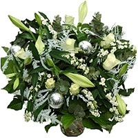 White silver New Year bouquet