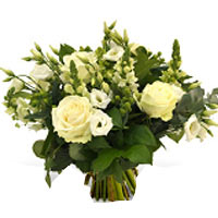 Luxurious and stylish bouquet of white flowers and beautiful greenery. Highly re...