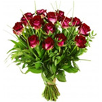 Blossoming Arrangement of 15 Red Roses Bunch
