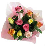 Artistic Long Mixed Colour Roses in a Bouquet or a Vox