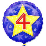 Artistic 4th Birthday Star Balloon