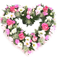 Unique Heart Shape Wreath Arrangement in Oasis