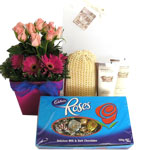Flowers, Chocolates and Pamper Gift Package