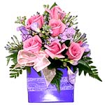 Pretty Pink and Mauve Box Arrangement