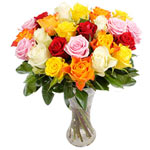 24 Mixed Roses Flower Bouquet