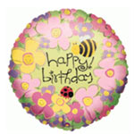 Breathtaking Flower Friends Helium Happy Birthday Balloon