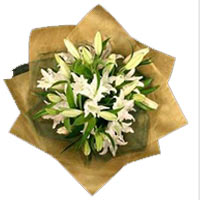 Breathtaking White Oriental Lillies in a Vase