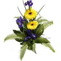 A simple and jubilant bouquet of featured yellow G...